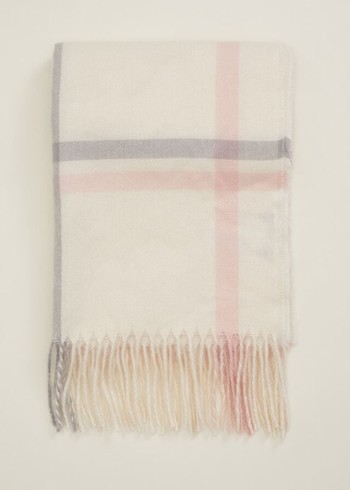 Phase Eight Sollie Check Scarves White USA | 4802693-LI